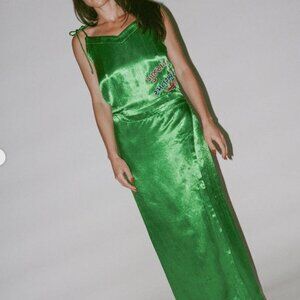 TIGRA TIGRA HAND EMBROIDERED GUJARATI SPORT TIE WRAP DRESS